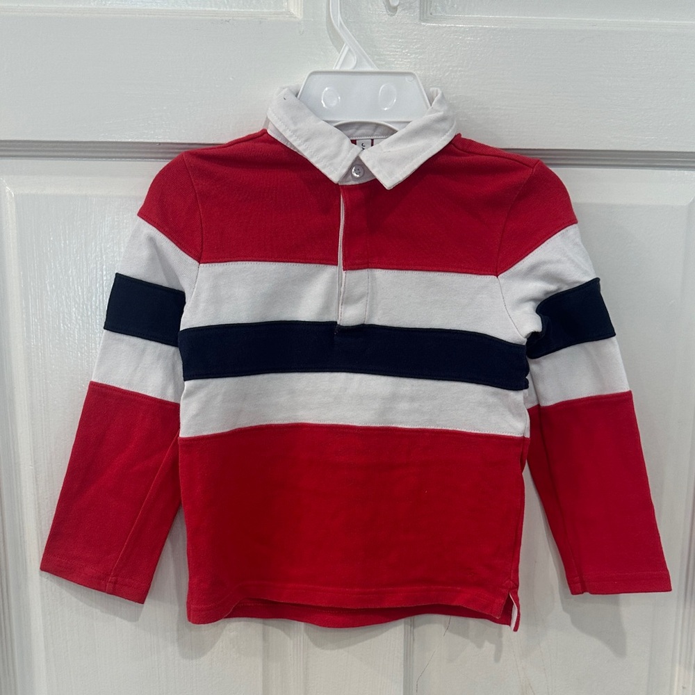 Janie and Jack Boys Long Sleeve Polo Shirt Size 4